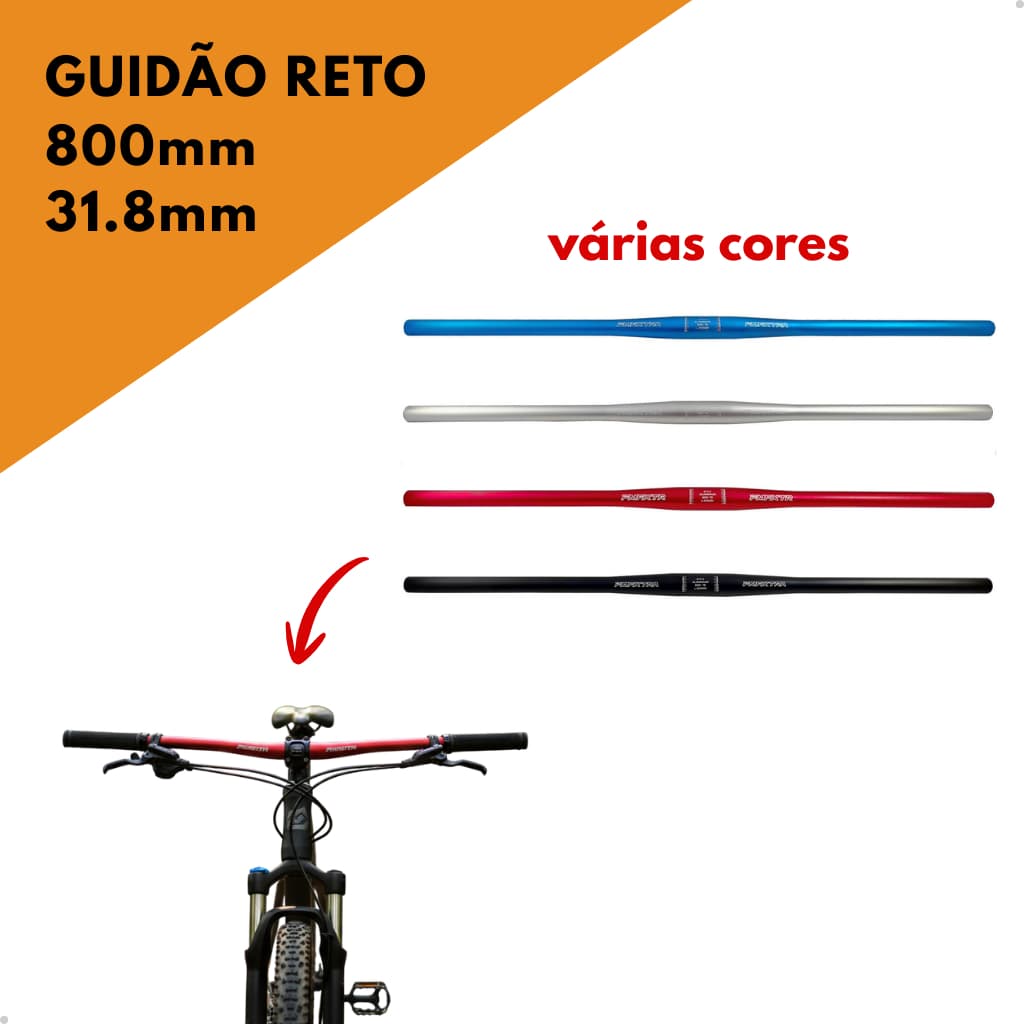 Guidão Mtb Bike 29 Alumínio 800mm 31.8mm Reto Xc Cores