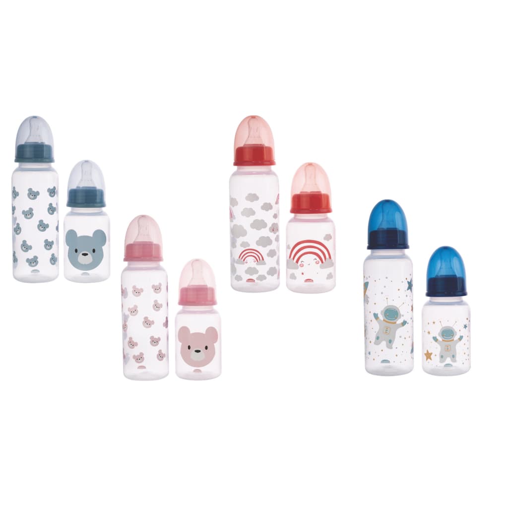 Kit 2 Mamadeiras Bico de Silicone Anticólica 250/150ml Plasútil Bebê Chuquinha Infantil