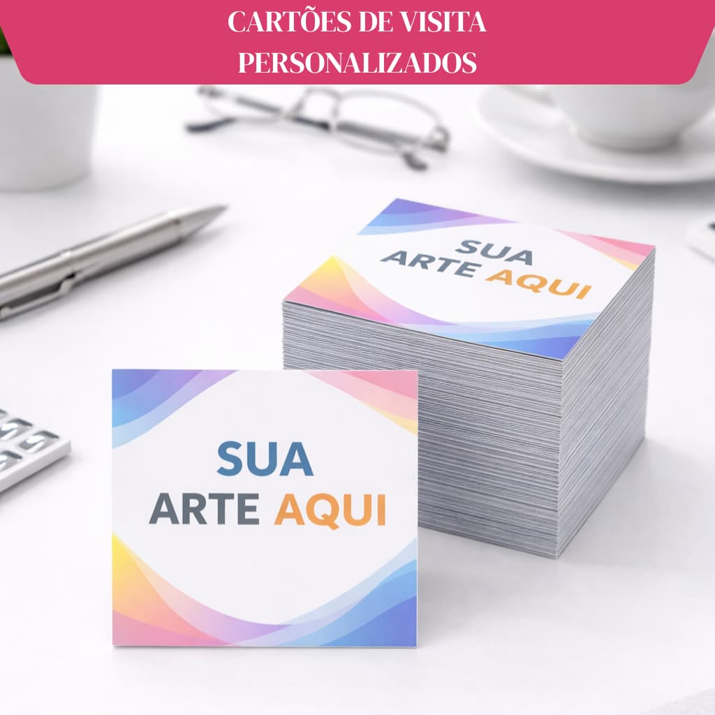 Cartão de Visita Personalizado 5x5cm – 100 Unidades | Papel Premium | Frente e Verso