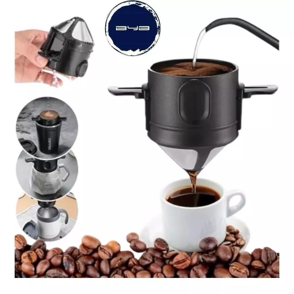 Mini Filtro De Café Chá Coador De Café Reutilizável Portátil Inox
