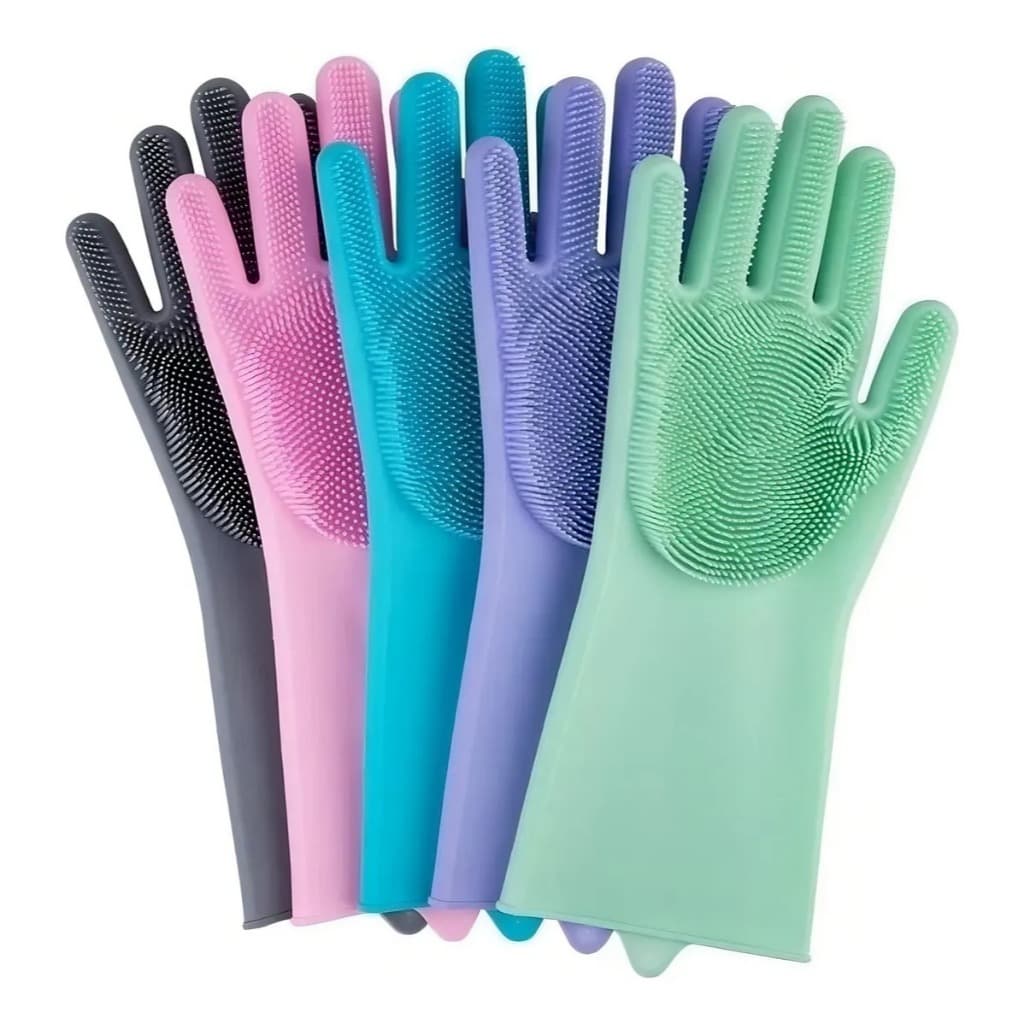 Par de Luvas de Silicone para Limpeza - Praticidade, Conforto e Fácil de Limpar