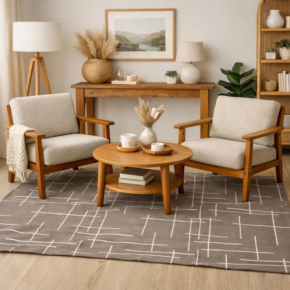 Tapete Para Sala e Quarto Grande Antiderrapante Jacquard Trama