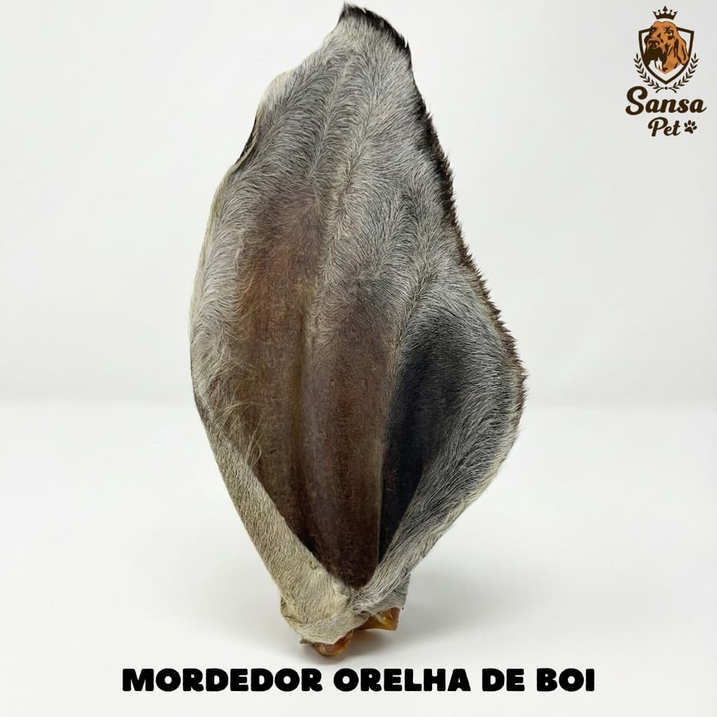 Mordedor Orelha Bovina 100% Natural Desidratado Petisco Proteína Colágeno Saúde Boi