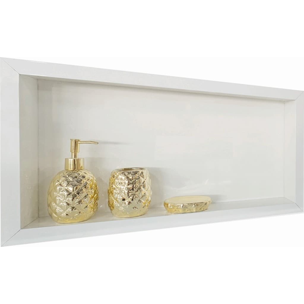 Nicho de Porcelanato Branco Para Box/Banheiro 80x30x10