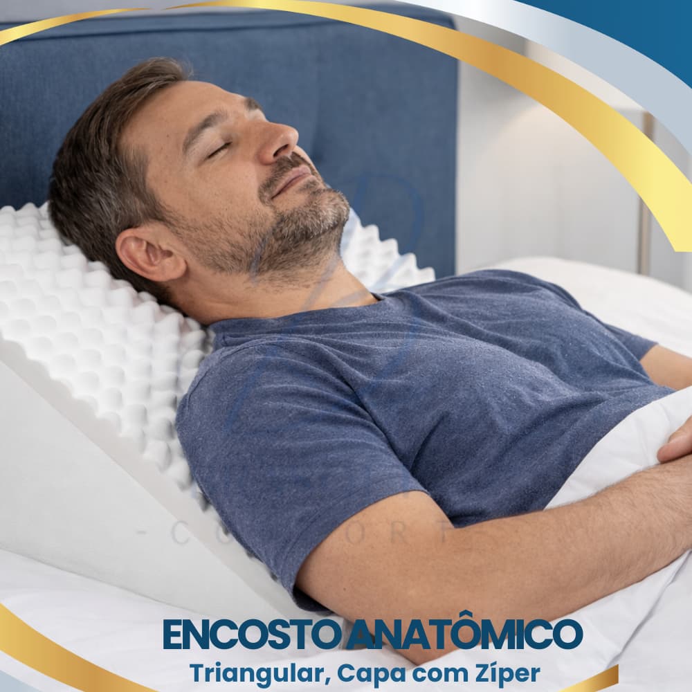Travesseiro Encosto Triangular Brasoft Repouso Leitura Capa Reforçada Com Ziper