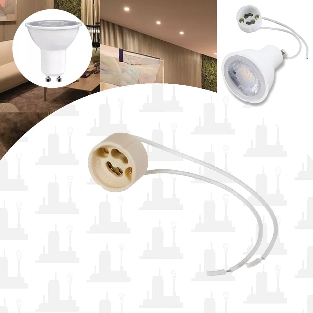 kit 10 Soquete Gu10  Para Lampada Dicroica Mr16 Mr11 LED FACTORY