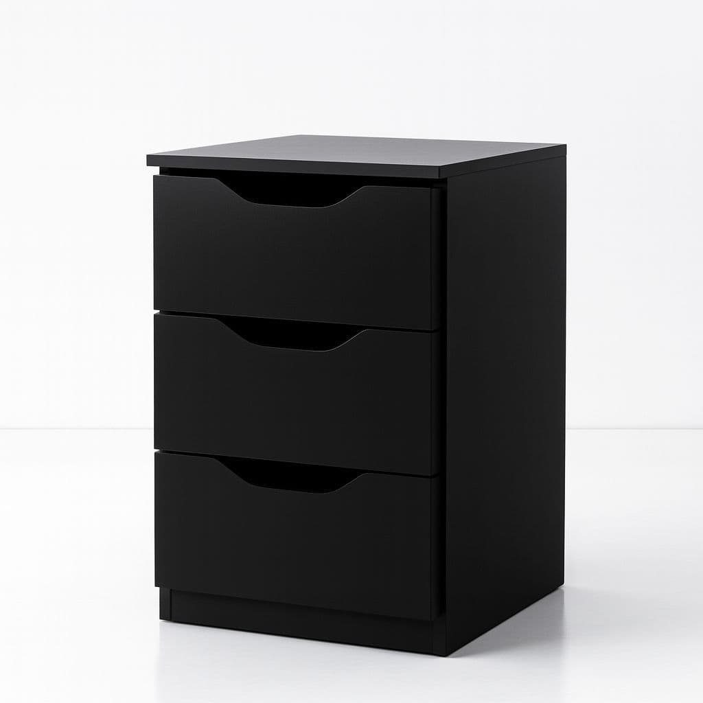 Gaveteiro Compacto Organizador 3 Gavetas Prático Multiuso Preto