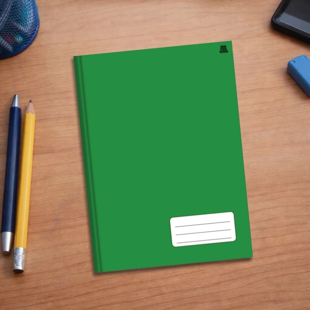Caderno pequeno costurado Capa Dura Escolar - Azul,Vermelho,Verde
