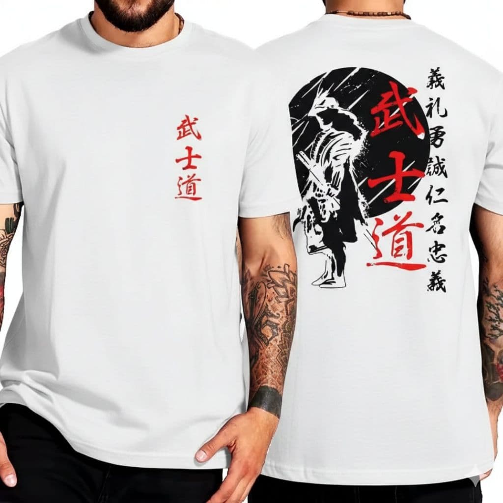 Camiseta Unissex Espirito Samurai Japonês Streetwear Anime algodão fio 30.01 Camisa Blusa Promoção