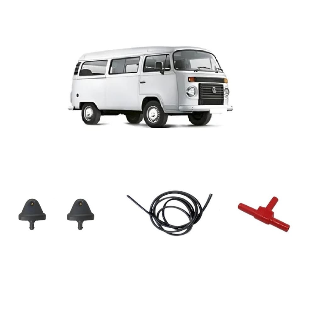 Esguicho Brucutu Vw Kombi 1976 A 2013 - 2 Unidades + mangueira e Tee