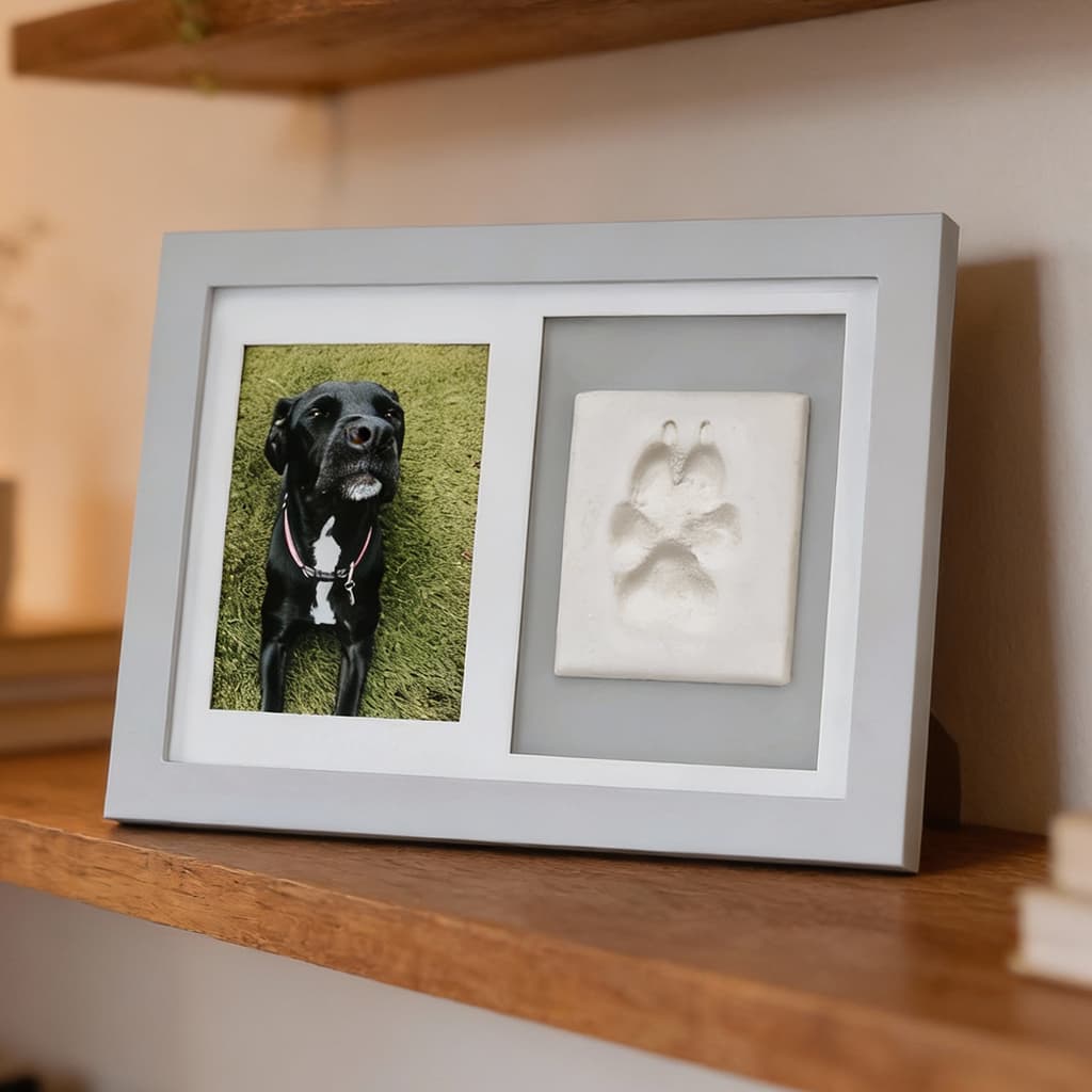 Porta Retrato Patinha Pet Cachorro Gato Decoração com Massa Modelar Infantil
