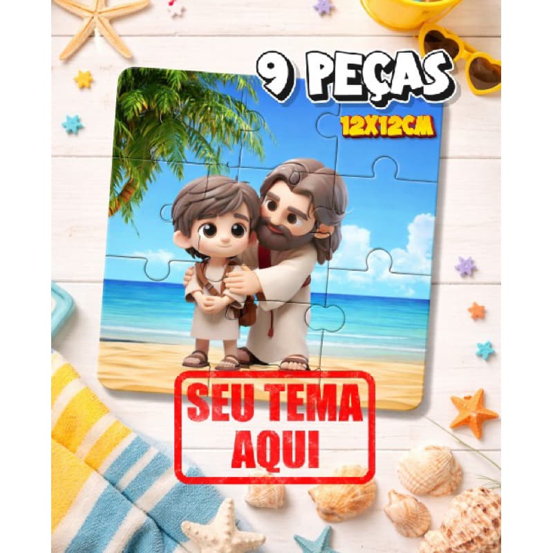 kit quebra cabeça 9 Peças personalizado