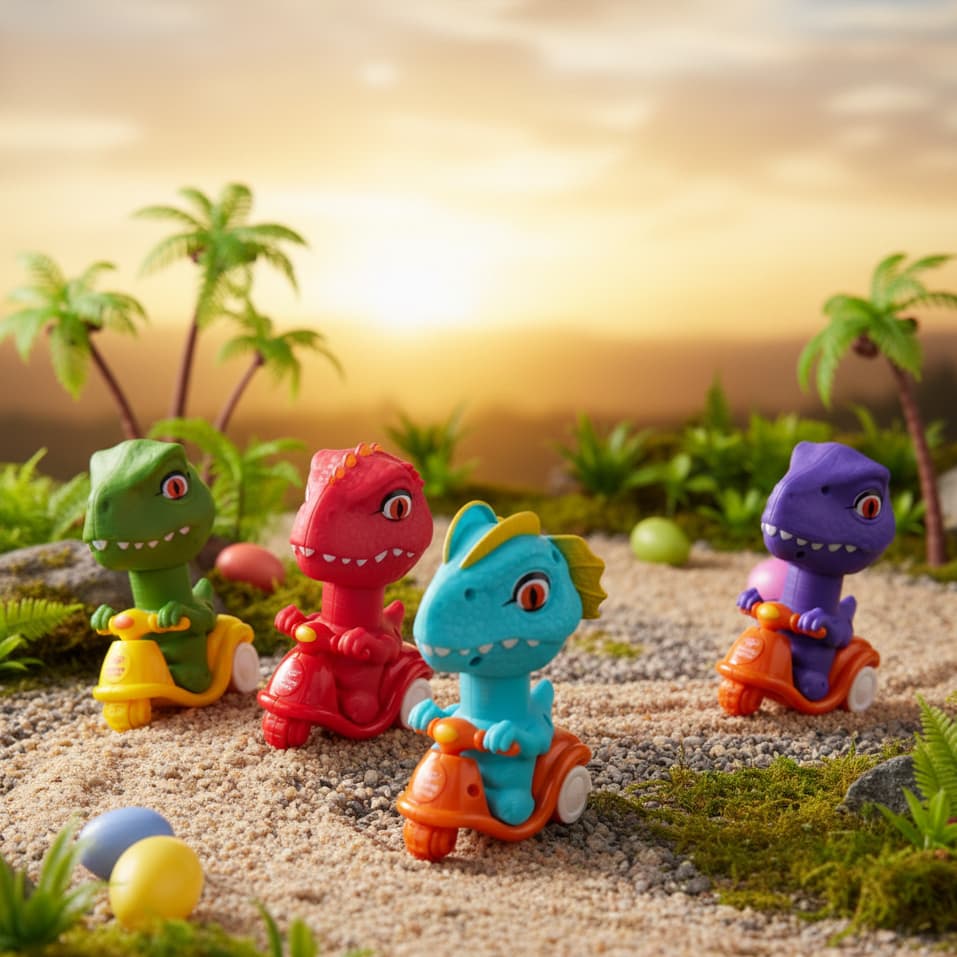 Brinquedo Dinossauro Moto Fricção Divertido Rapido Corrida