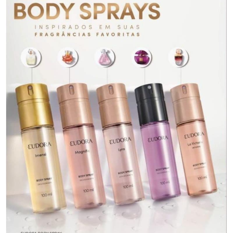 Eudora Colônia Body Splah La Piel ou Diva Esplêndida ou Kit Cristal Therapy Quartzo Rosa À Escolher.