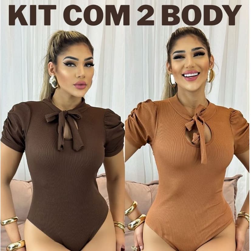 KIT COM 2 BODDY MANGA PRINCESA BORE MANGA BUFANTE