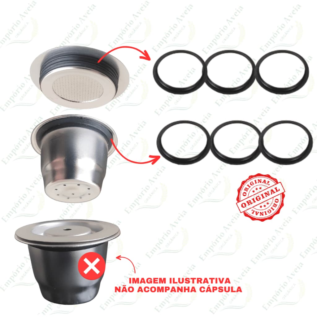 Elástico de Vedação para Capsula Reutilizável Orings Borracha Reposição para Capsula Inox