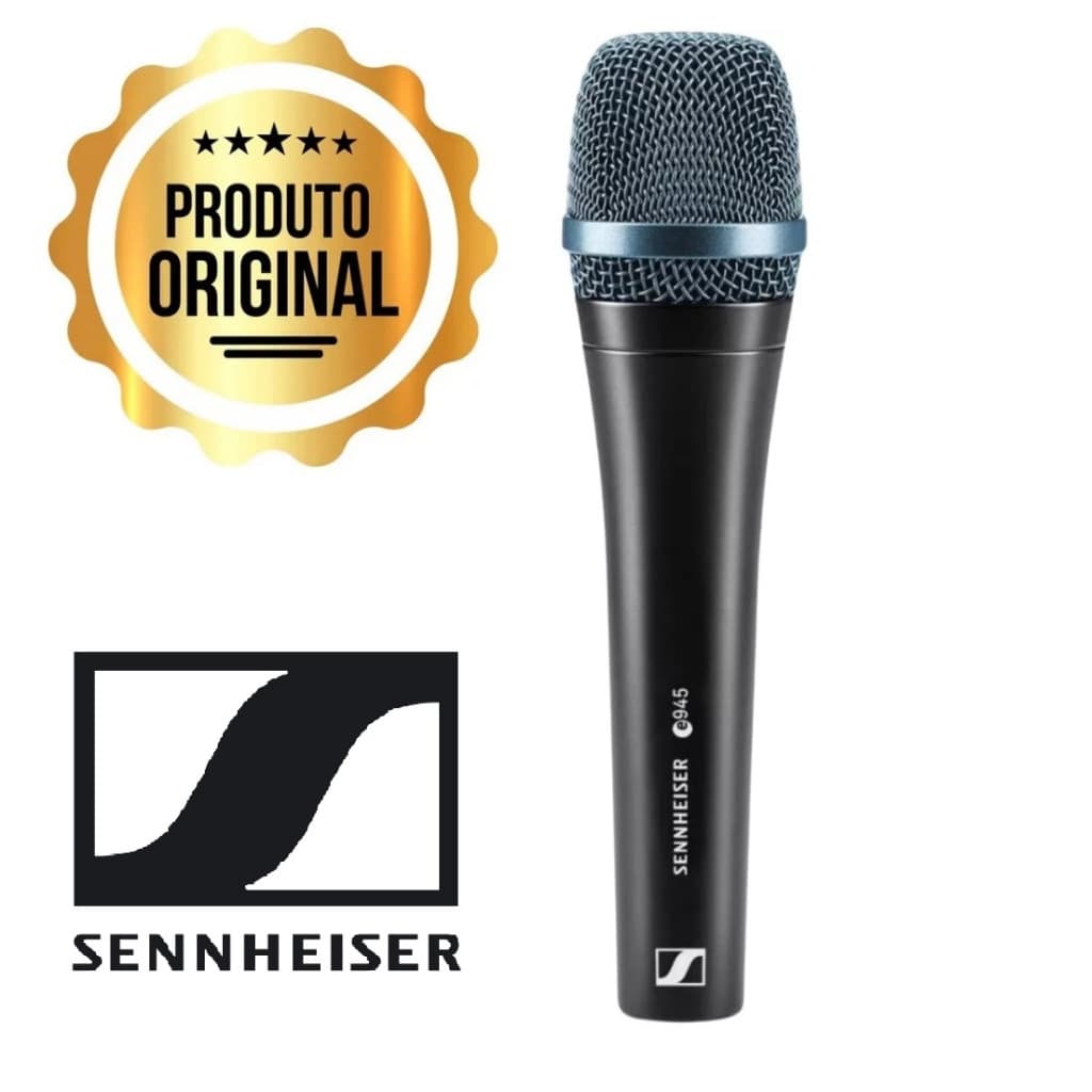 Microfone Sennheiser Evolution E 945 Dinâmico Supercardióide Cor Preto