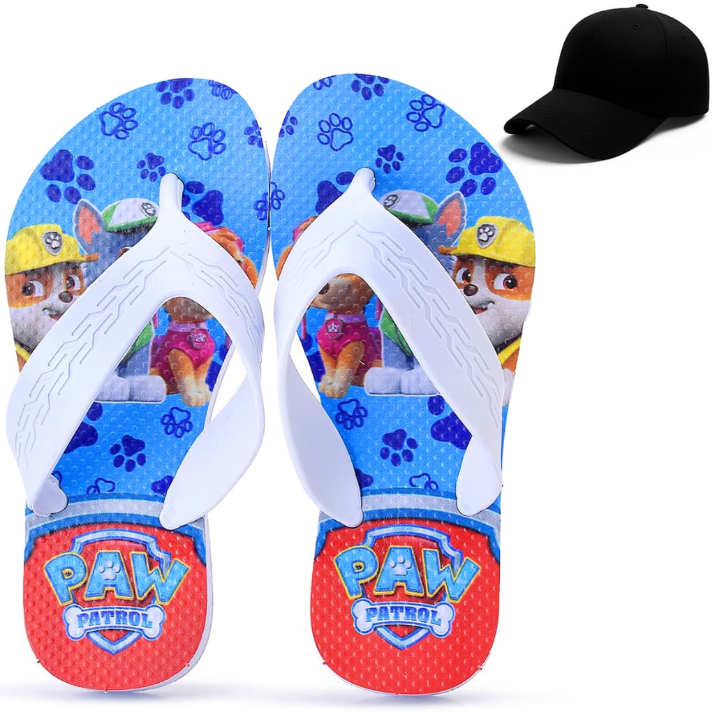 Kit Chinelo Infantil Patrulha Canina Menino + Boné Infantil All Kids