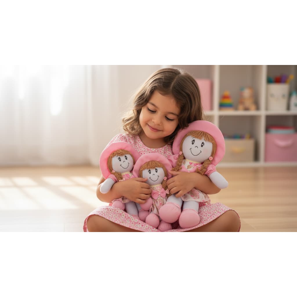 Kit Bonecos Trio Pelúcia Nicho Brinquedo Infantil Decoração Quarto Festa
