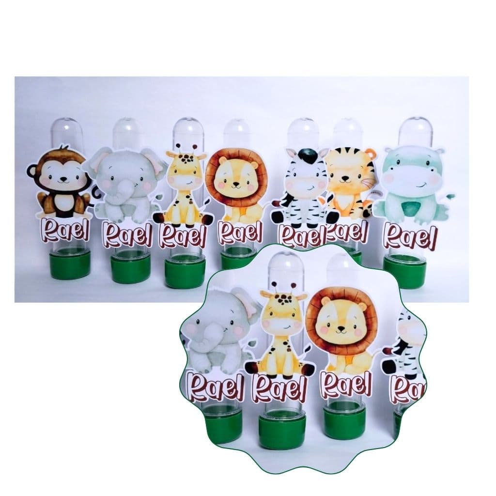 Tubetes Personalizados 3d Safari baby -Tubete para lembrancinhas, decoração, festas e aniversários
