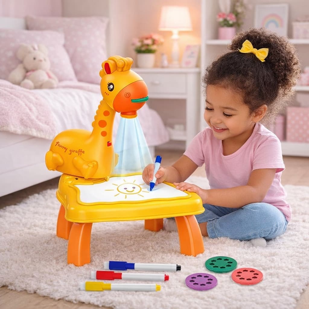 Mesa Projetora Infantil Lousa Mágica para Desenhar Pintar Colorir com Projetor