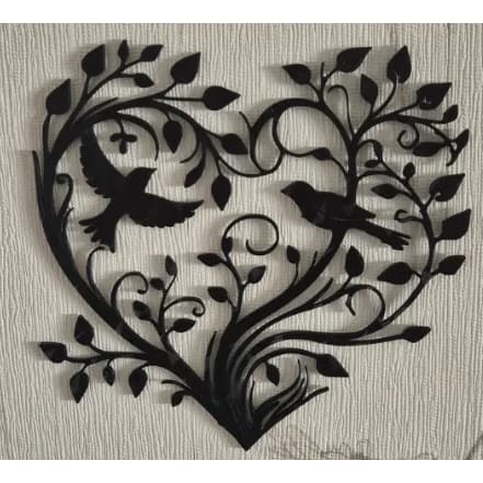 🕊️❤️ Decoração de Parede Pássaros em Formato de Coração