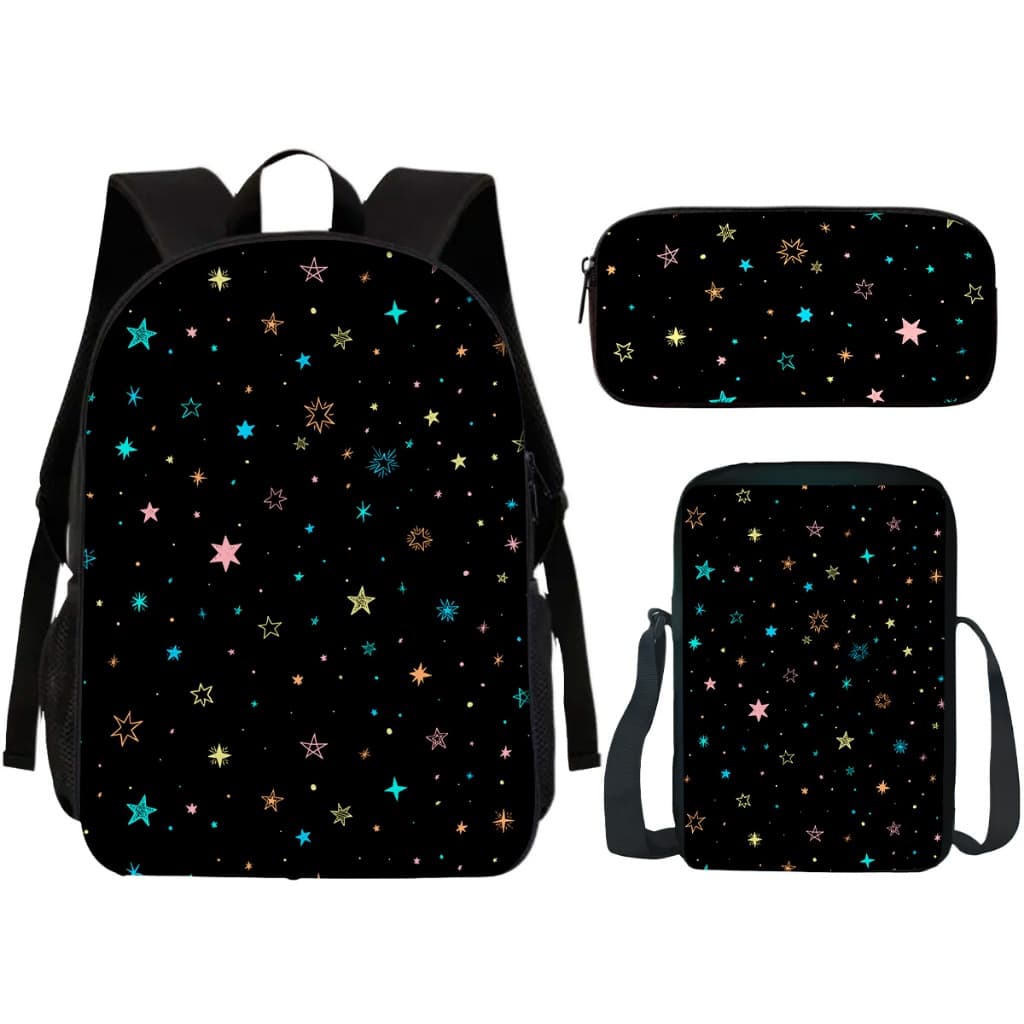 Itens Escolares Infantil Estrelinhas Mochila Estojo Lancheira