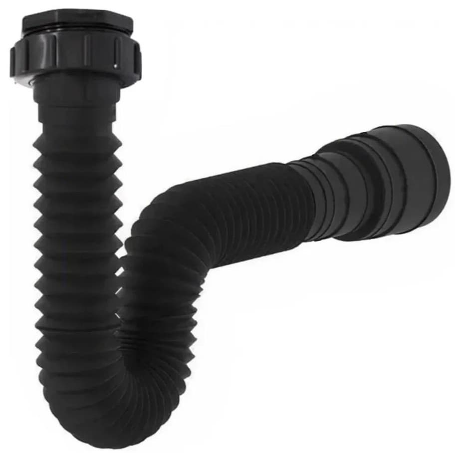 Sifão Sanfonado Flexível Preto Black Pia Banheiro Cozinha