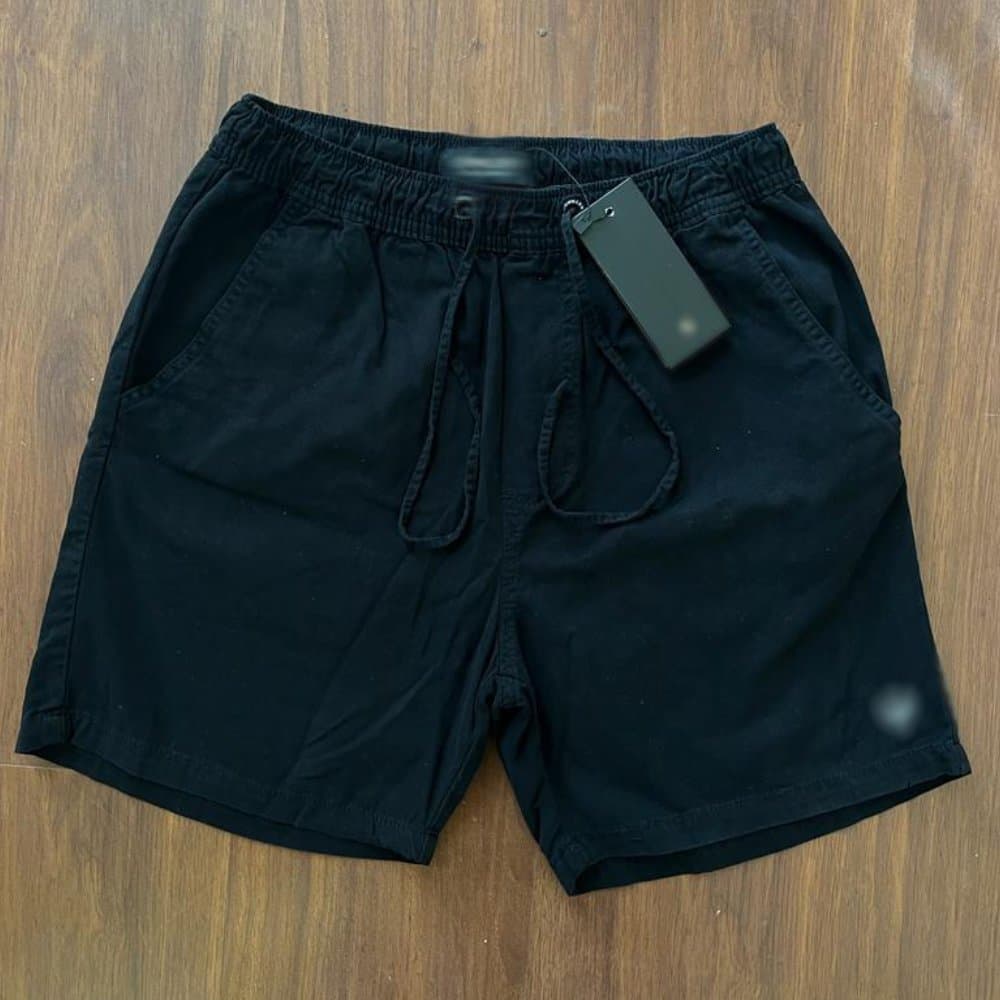 Bermuda Masculina Short Casual Preta com Cordão e Elástico Confortável
