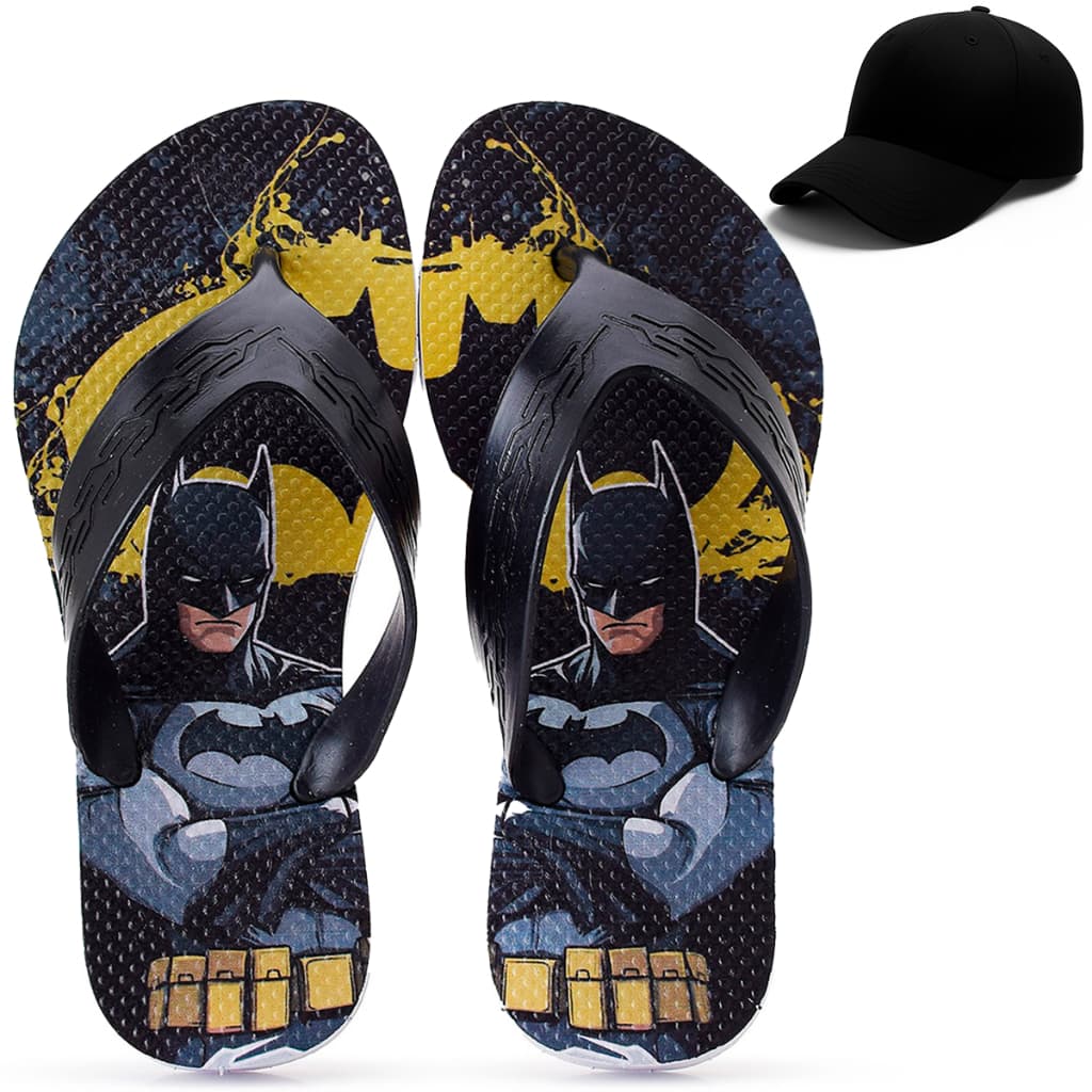 Kit Chinelo Infantil Batman + Boné Infantil Henry Kids