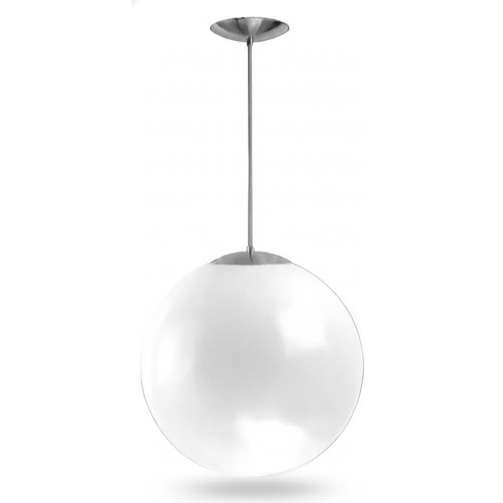 Pendente Teto Globo 300mm Leitoso Pvc Luminária Teto E-27 127/220v Branco