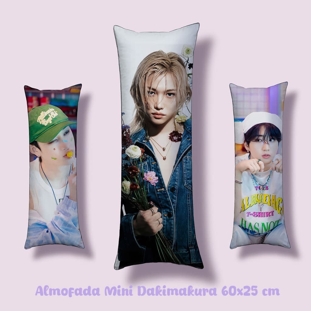 Almofada Mini dakimakura Stray Kids / Bangchan - Han - Hyunjin - In - Felix - Changbin - Seungmin - Lee Know