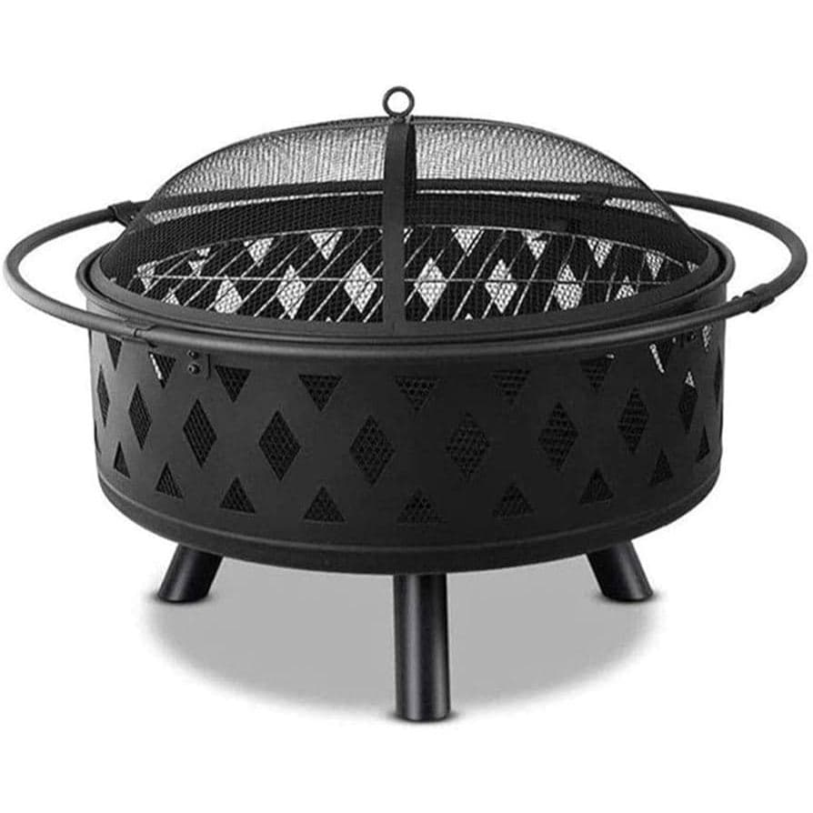 Lareira Fire Pit Metal Portátil Desmontável Preta Jardim Vintage Fogueira Bioetanol Alta Qualidade