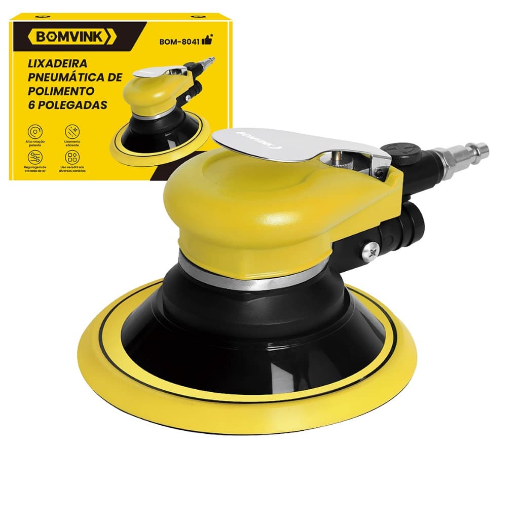Lixadeira Pneumática Orbital Roto Professional Angular com Coletor de Pó BOMVINK