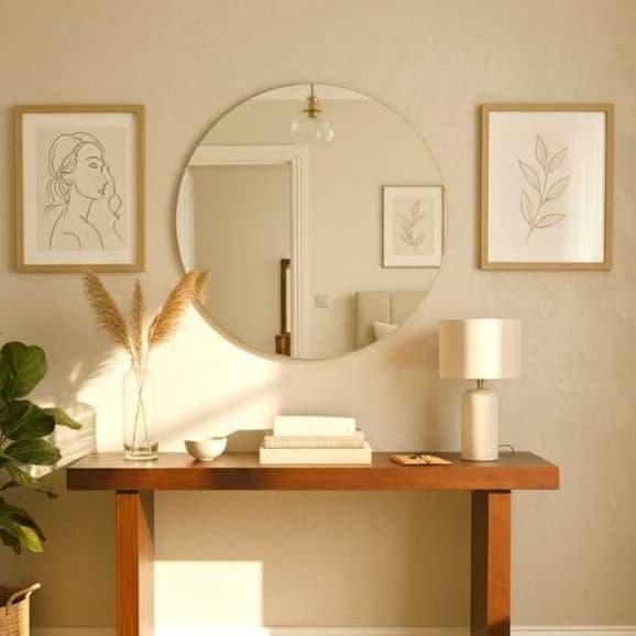 Espelho Decorativo Redondo Sala, Quarto, banheiro halls de entrada - Envio Imediato