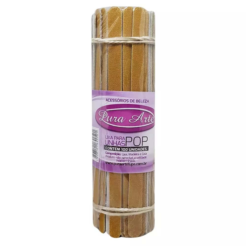 Lixa de Unha Pura Arte 16cm Profissional – Pacote com 100 Unidades