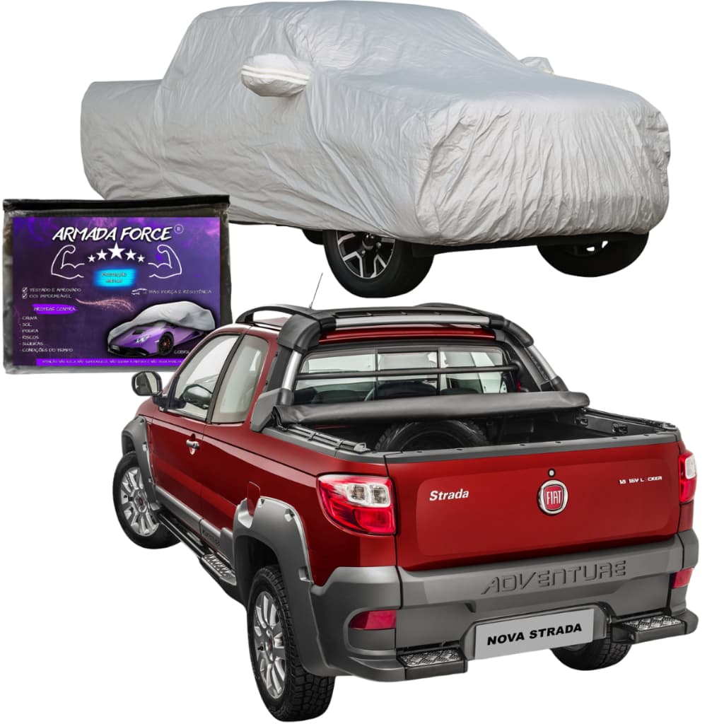 Capa De Cobrir Carro Fiat Strada Impermeável com Elástico Proteção Sol Chuva Poeira Risco Anti-uv