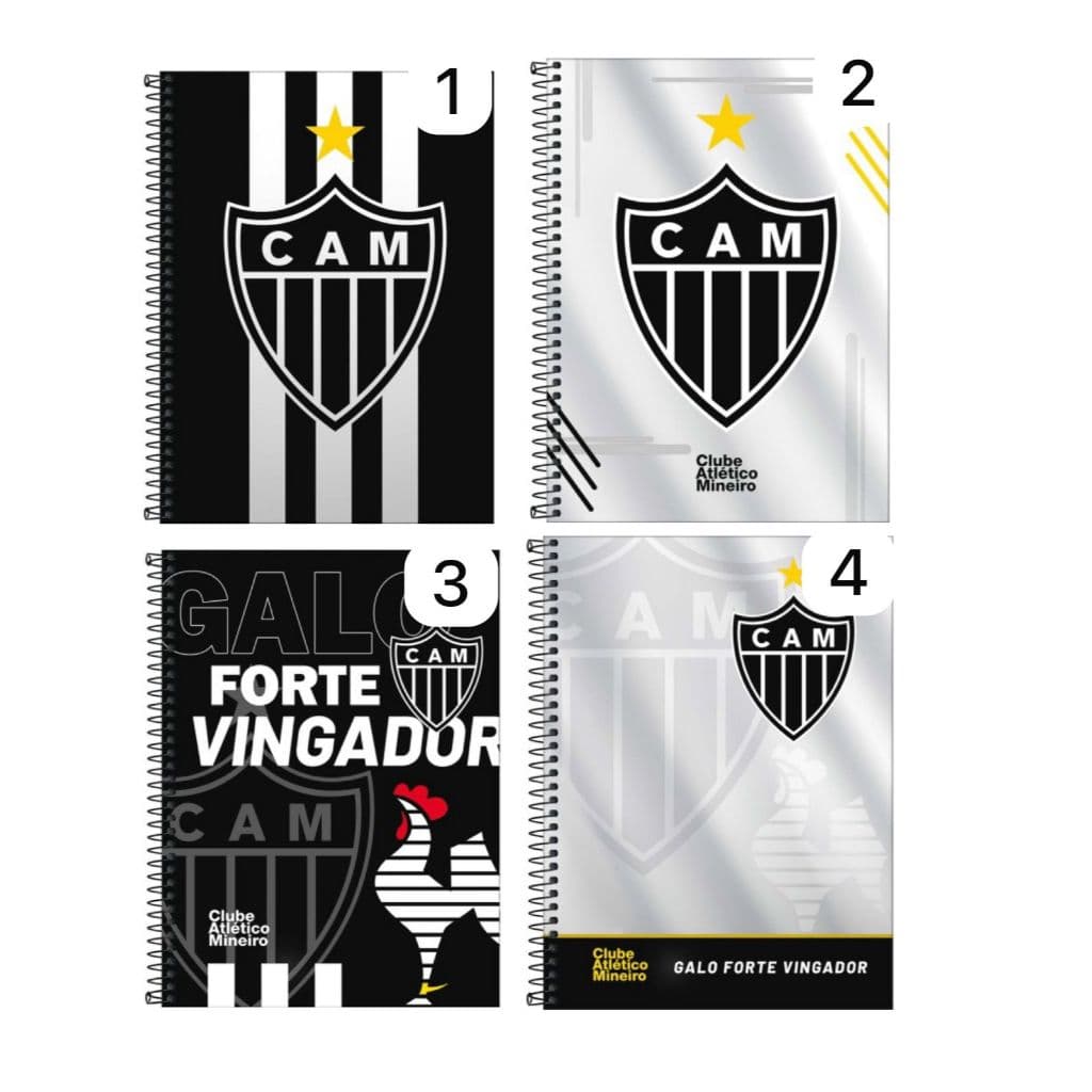 Caderno Universitário Grande 10 matérias Clube Atlético Mineiro 160 folhas Tilibra Connect  200x275mm