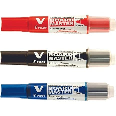 Kit 3 Canetas Quadro Branco Pilot Wbma-vbm-m-l-bgbr  AZ/ PT / VM