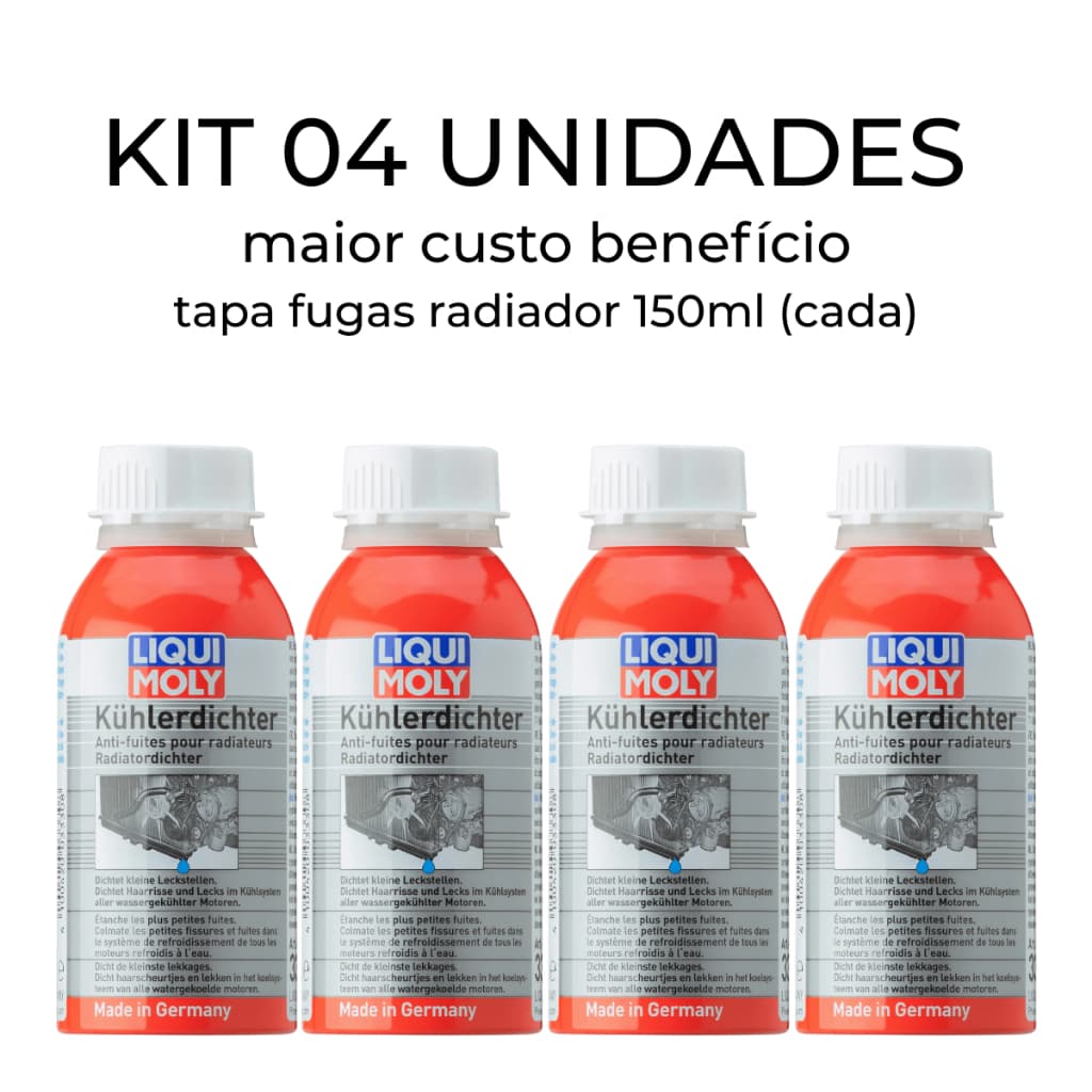 Kit 4 Aditivo Radiador Liqui Moly – Sela Vazamento Água Radiador – Original Alemão