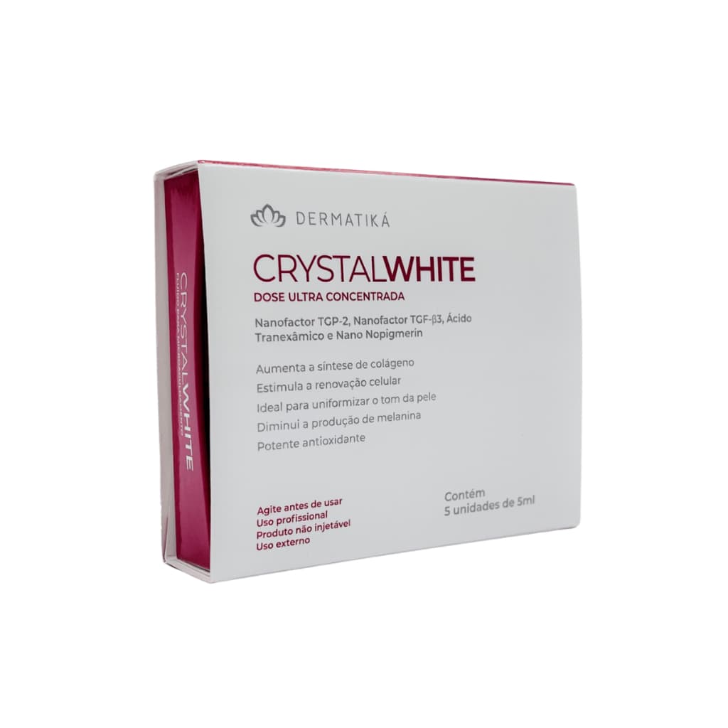 Crystal Whyte Fluido Clareador Monodose 5 Ampolas de 5ml Dermatika Pos Procedimento