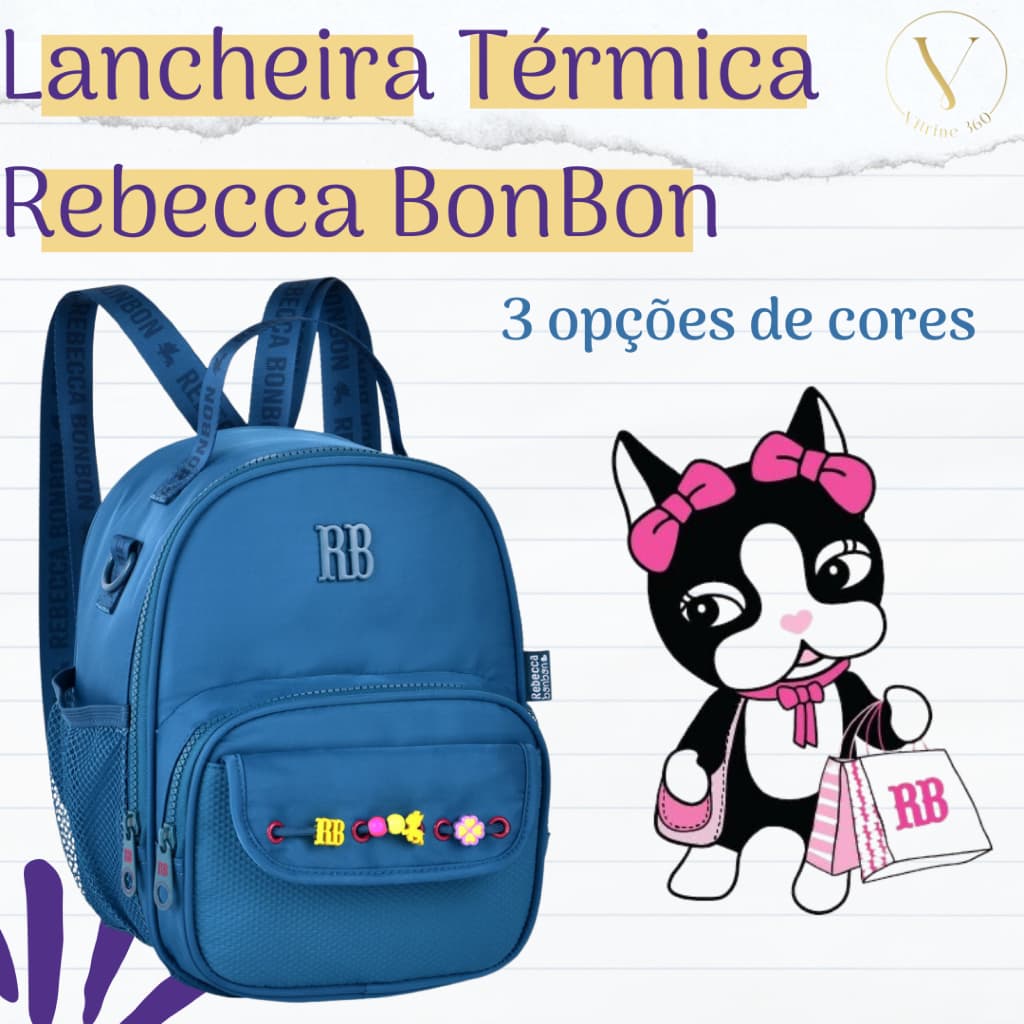Mochila Térmica Rebecca Bonbon Beaded Fun 2 em 1 10” Escolar RB27427