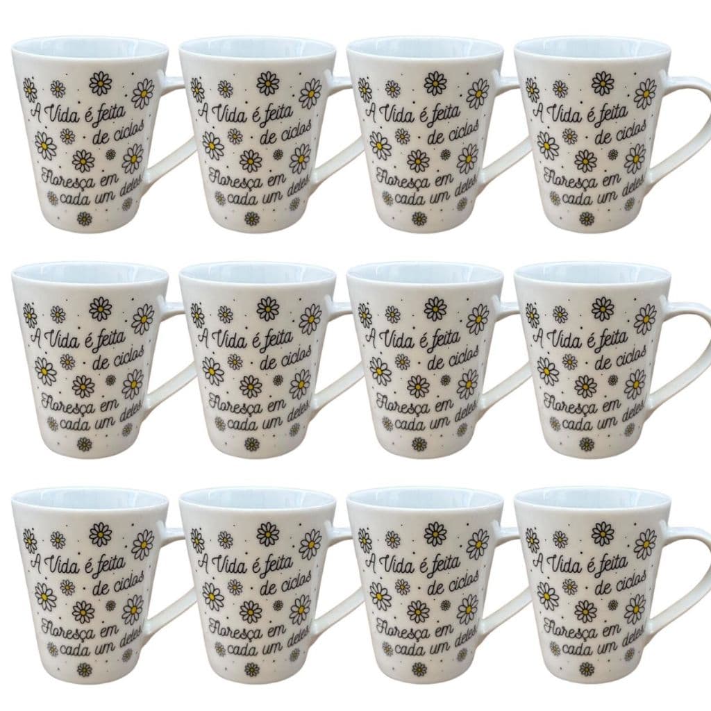 Caneca Porcelana Personalizada Xícara Chá Café Frase Motivação