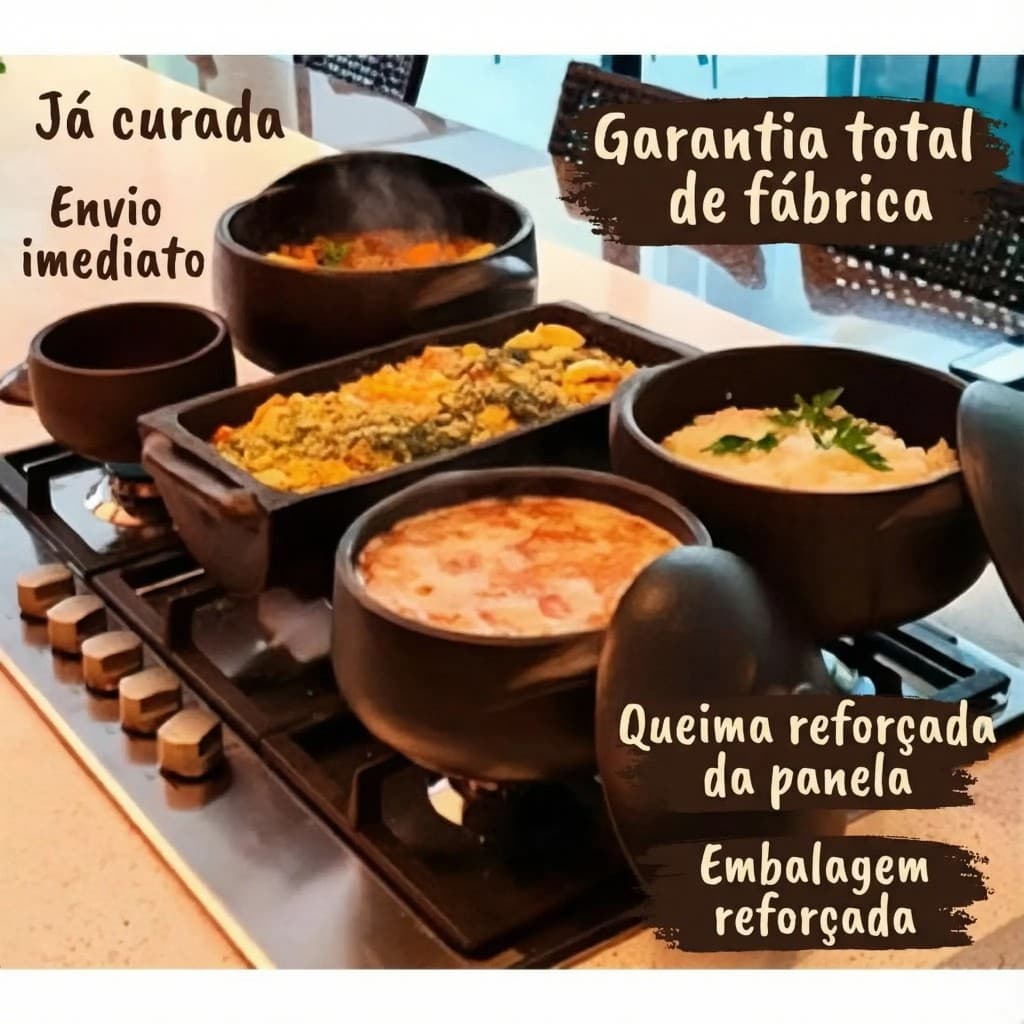 Dia das Mães | Panela de Barro Capixaba Original + Cumbucas – Presente Perfeito