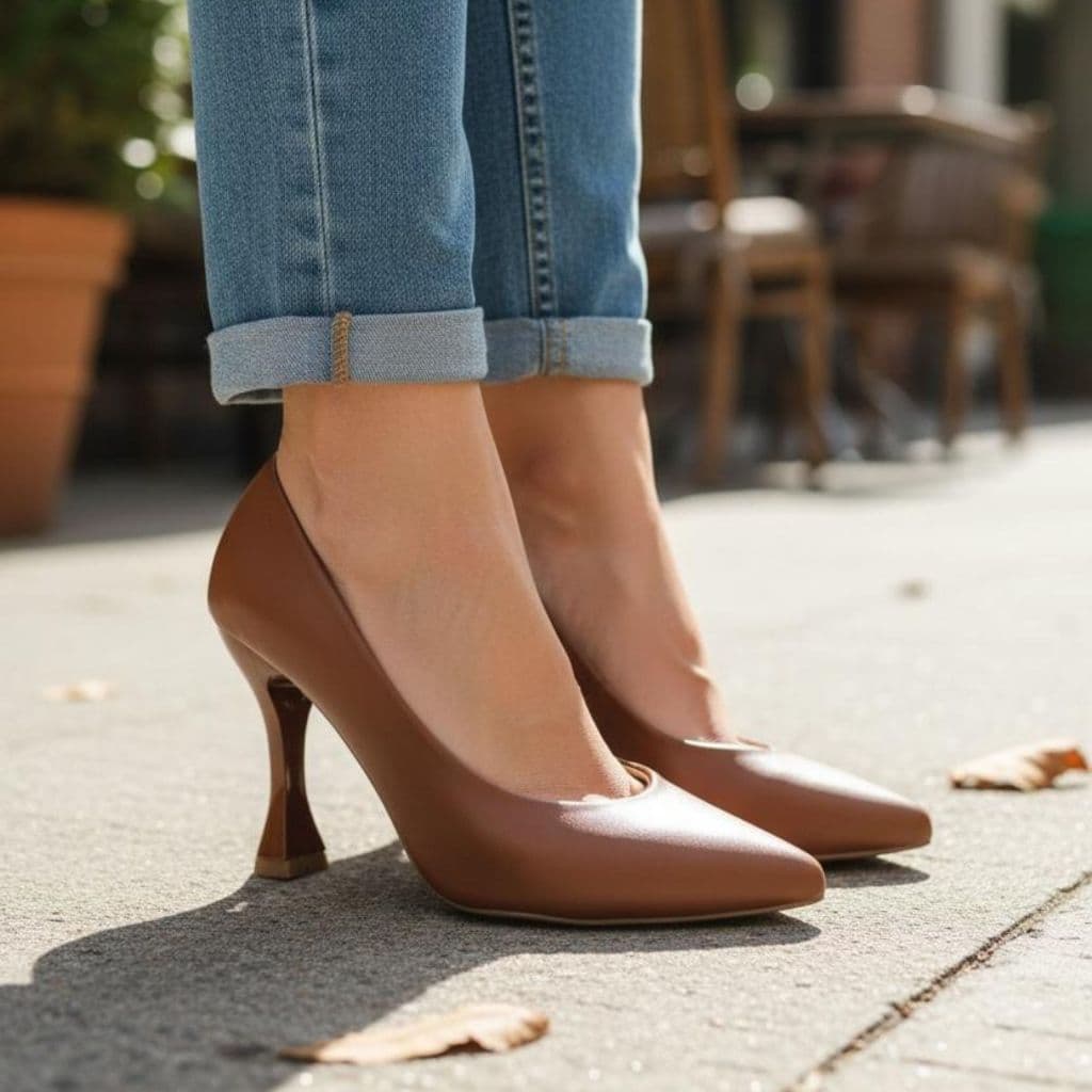 Sapato Feminino Scarpin Bico Fino Salto Alto Elegante Confort Versátil Verniz Preto Vermelho Nude