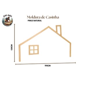 Moldura de Casinha para Cama Montessoriana em Madeira Pinus Natural