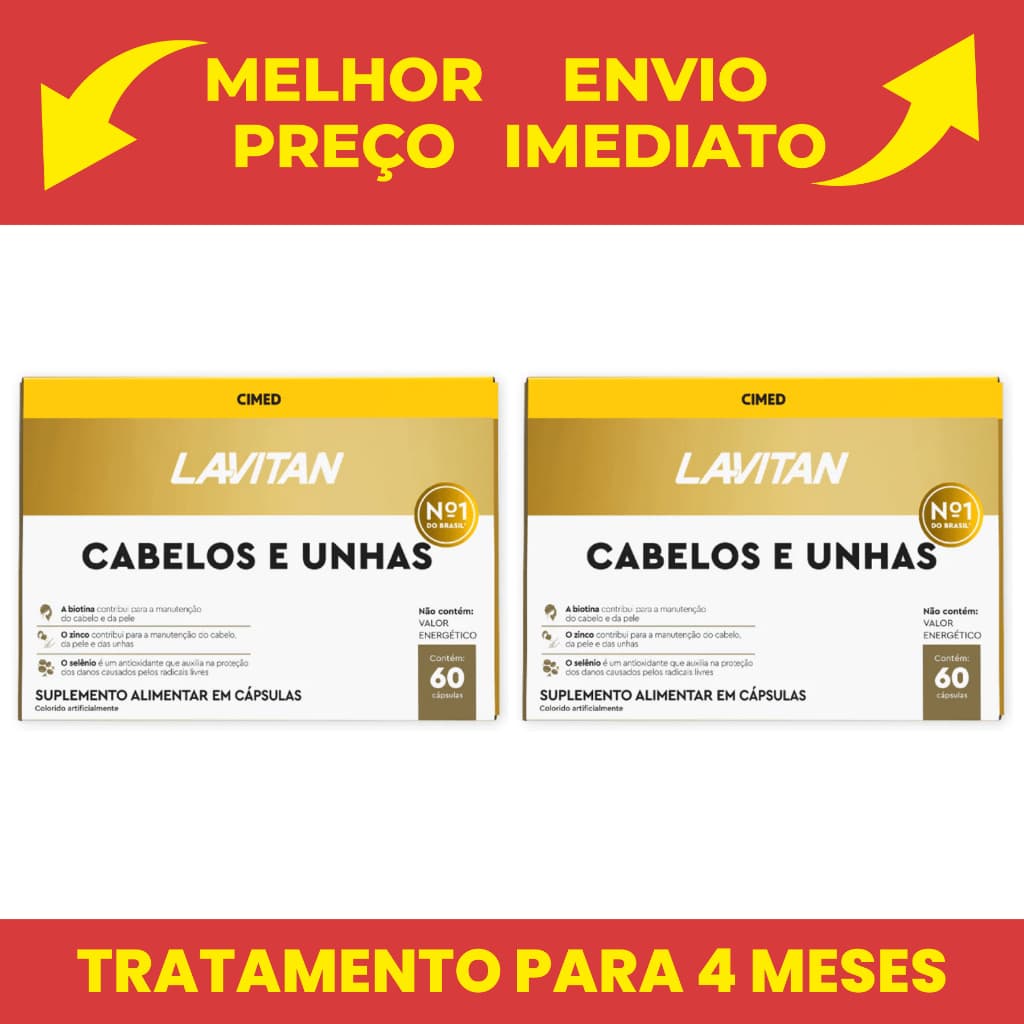 Kit Lavitan Hair Vitamina para Cabelos e Unhas 60 Cápsulas - 2 Unidades
