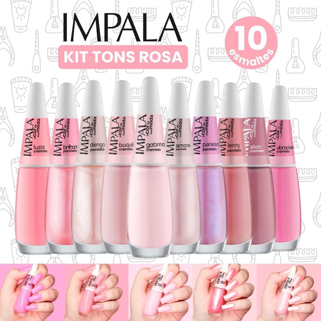 10 Esmaltes Impala Tons De Rosa Esmaltes Atacado