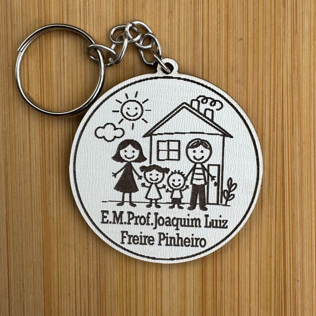 Kit Chaveiros Escola MDF Personalizado Encontro da Família Escolar
