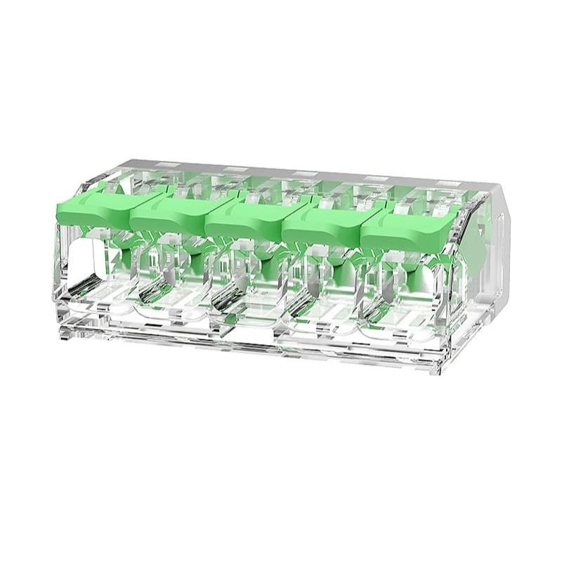 Bloco de Emenda Rápida Para Cabos Até 4mm 5 furos 450V 32A